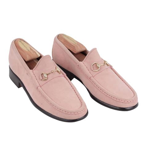 pink gucci loafers|Gucci loafers suede.